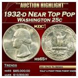1932-d Washington Quarter Near Top Pop 25c ms65+ S