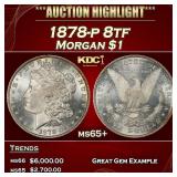1878-p 8tf Morgan Dollar $1 ms65+ SEGS
