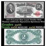 1917 $2 Large Size Legal Tender Note Thomas Jeffer