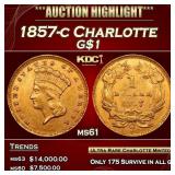 1857-c Gold Dollar Charlotte $1 ms61 USCG