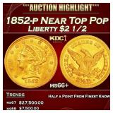 1852-p Gold Liberty Quarter Eagle Near Top Pop $2