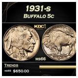 1931-s Buffalo Nickel 5c Grades ms66