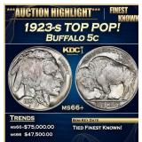 1923-s Buffalo Nickel TOP POP! 5c ms66+ SEGS