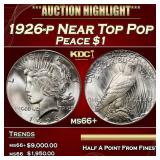 1926-p Peace Dollar Near Top Pop $1 ms66+ SEGS