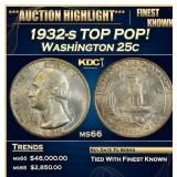 1932-s Washington Quarter TOP POP! 25c ms66 SEGS