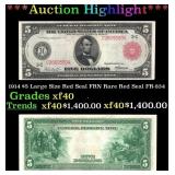 1914 $5 Large Size Red Seal FRN Rare Red Seal Grad