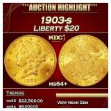 1903-s Gold Liberty Double Eagle $20 ms64+ SEGS