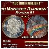 1882-cc Morgan Dollar Monster Rainbow Toned $1 ms6