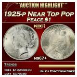 1925-p Peace Dollar Near Top Pop $1 ms67+ SEGS