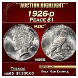 1926-d Peace Dollar $1 ms65 SEGS