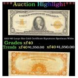 1922 $20 Large Size Gold Certificate Grades xf Sig