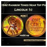 PCGS 1942 Proof Lincoln Cent Rainbow Toned Near To