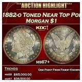 1882-o Morgan Dollar Toned Near Top Pop $1 ms67+ S