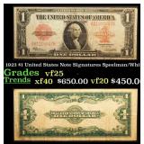 1923 $1 United States Note Grades vf+ Signatures S