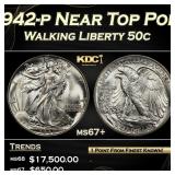1942-p Walking Liberty Half Dollar Near Top Pop 50