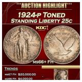 1924-p Standing Liberty Quarter Toned 25c ms66+ FH