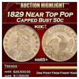1829 Capped Bust Half Dollar Near Top Pop 50c ms65