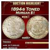 1894-s Morgan Dollar Toned $1 ms65+ SEGS