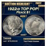 1922-d Peace Dollar TOP POP! $1 ms67 SEGS