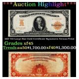 1907 $10 Large Size Gold Certificate Grades xf+ Si