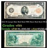 1914 $5 Large Size Red Seal FRN Rare Red Seal Grad