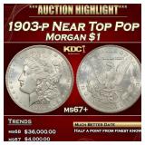 1903-p Morgan Dollar Near Top Pop $1 ms67+ SEGS