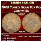 1909 Proof Liberty Nickel Toned Near Top Pop 5c pr