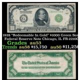 1928 $1000 Green Seal Federal Reserve Note "Redeem