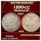 1890-cc Morgan Dollar $1 ms63 USCG
