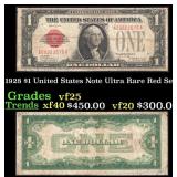 1928 $1 United States Note Ultra Rare Red Seal Gra