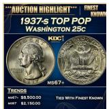 1937-s Washington Quarter TOP POP 25c ms67+ SEGS