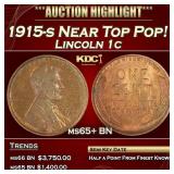 1915-s Lincoln Cent Near Top Pop! 1c ms65+ BN SEGS