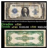 1923 $1 large size Silver Certificate Grades vf++