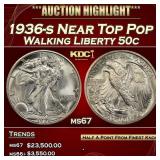 1936-s Walking Liberty Half Dollar Near Top Pop 50