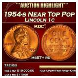 1954-s Lincoln Cent Near Top Pop 1c ms67+ rd SEGS