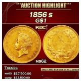 1856 s Gold Dollar $1 ms62 USCG