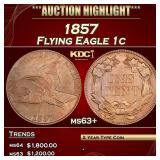 1857 Flying Eagle Cent 1c ms63+ SEGS