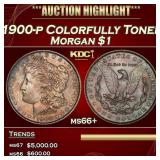 1900-p Morgan Dollar Colorfully Toned $1 ms66+ SEG