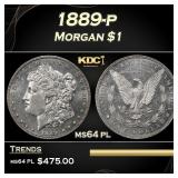 1889-p Morgan Dollar $1 Grades ms64 pl