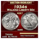 1934-s Walking Liberty Half Dollar 50c ms65 SEGS