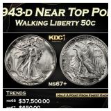 1943-d Walking Liberty Half Dollar Near Top Pop 50