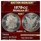 1878-cc Morgan Dollar $1 ms64+ pl SEGS