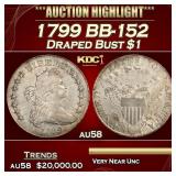 1799 Draped Bust Dollar BB-152 $1 au58 SEGS
