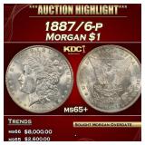 1887/6-p Morgan Dollar $1 ms65+ SEGS
