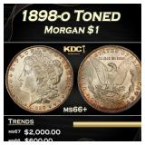 1898-o Morgan Dollar Toned $1 ms66+ SEGS