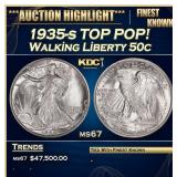 1935-s Walking Liberty Half Dollar TOP POP! 50c ms