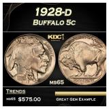 1928-d Buffalo Nickel 5c Grades ms65