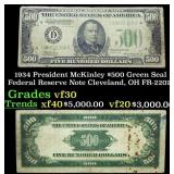 1934 $500 Green Seal Federal Reserve Note Presiden