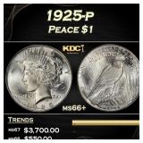 1925-p Peace Dollar $1 ms66+ SEGS