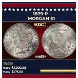 1879-p Morgan Dollar $1 ms65+ SEGS